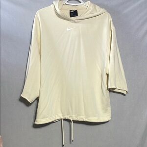 Nike Cream Oversized Hoodie Sweatshirt Short Sleeve